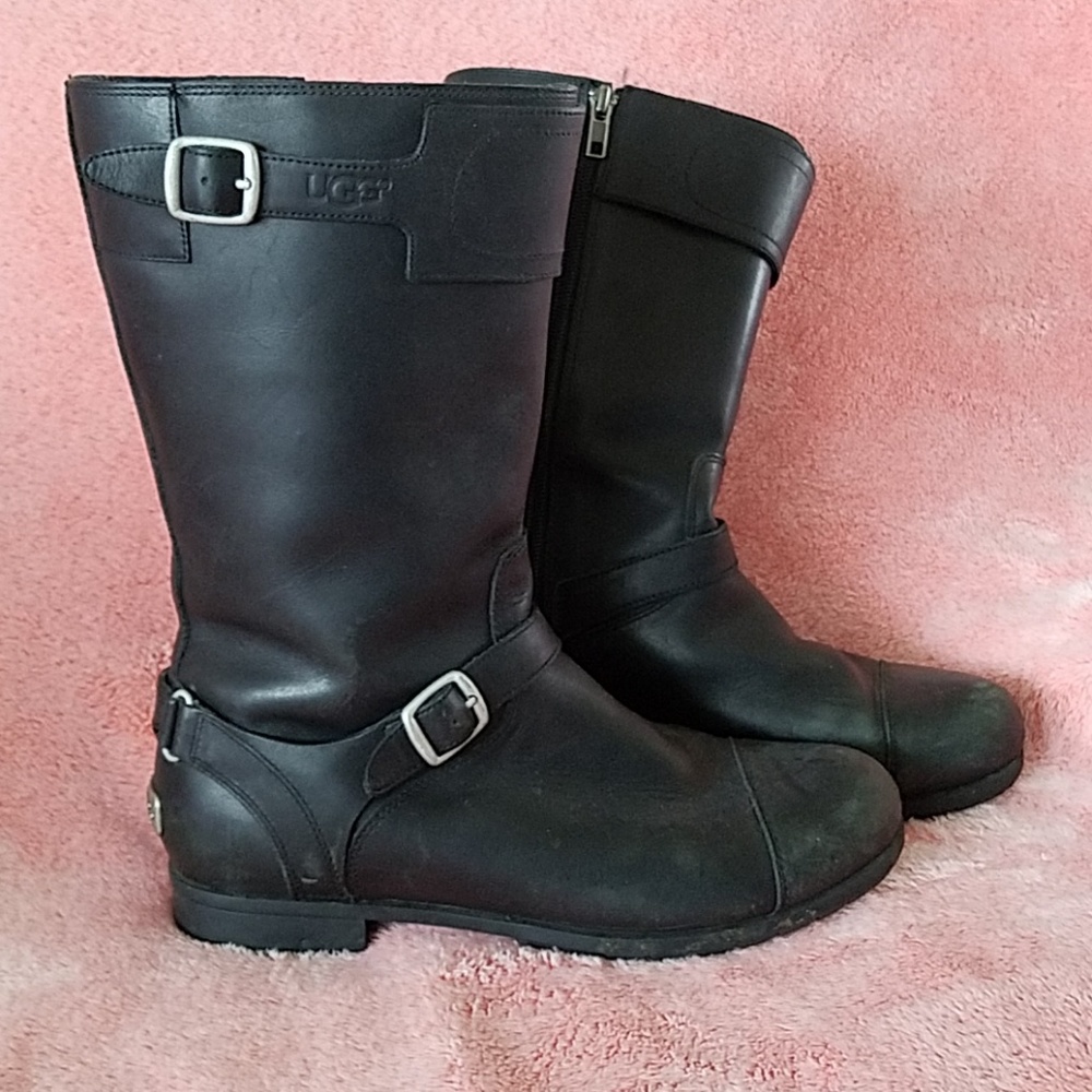 Ugg black leather boots